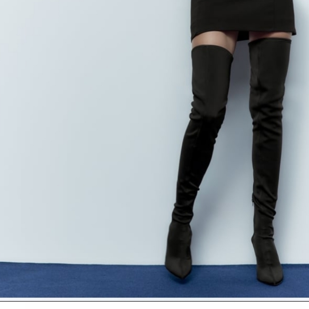 Zara over the knee fabric boots - Picture 2 of 9